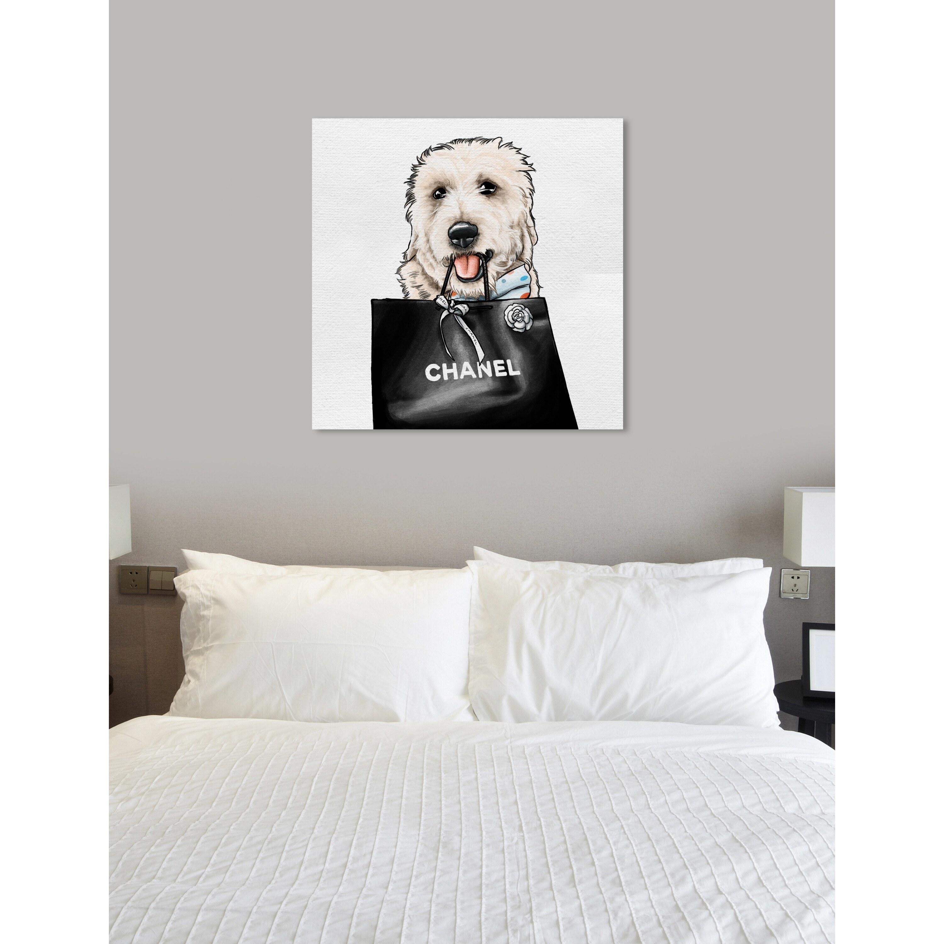 Oliver Gal 'Puppy Luxury Bag' Glam Brown Wall Art Canvas Print - Bed Bath &  Beyond - 33075325