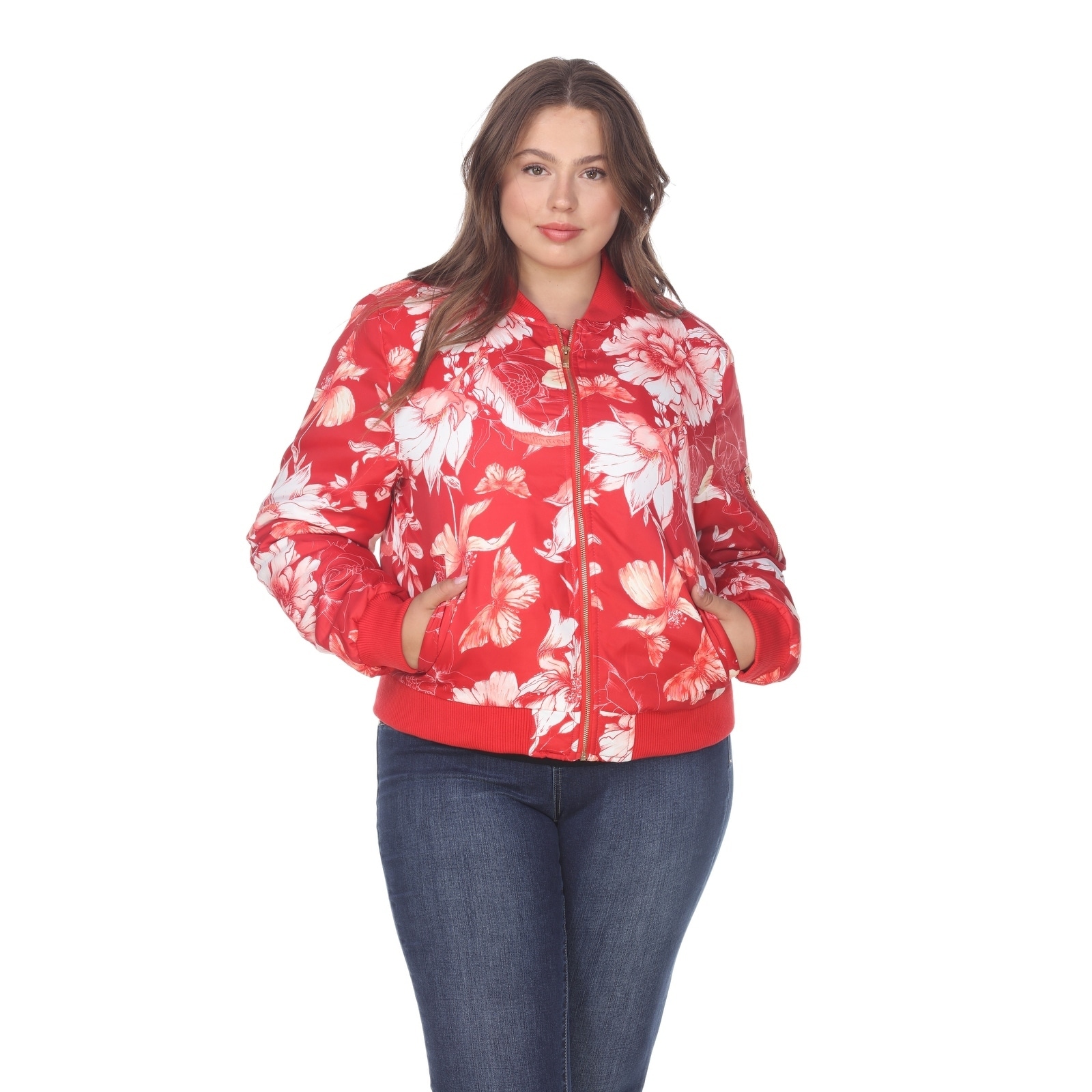 white mark bomber jacket