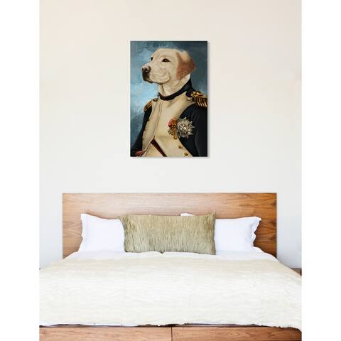 Oliver Gal 'Gentleman Lab' Animals Wall Art Canvas Print - Brown, Blue