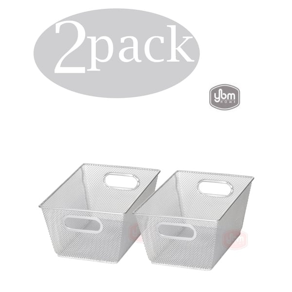 2 Pack White Wire Baskets for Kitchen, 3 Compartment Bin for