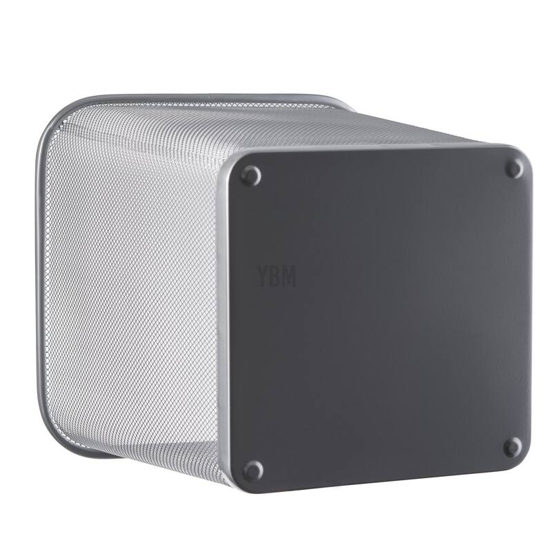 Ybm Home Steel Silver Mesh Square Open Top Waste Basket Wire Bin Trash Can for Office Kitchen Bathroom Home Capacity 5 Gallon