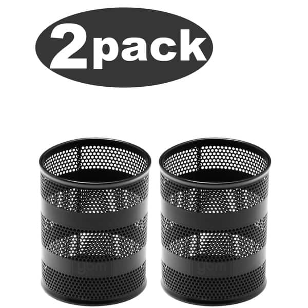 Ybm Home Round Desk Steel Mesh Markers Pencil Pen Cup Holder Black For