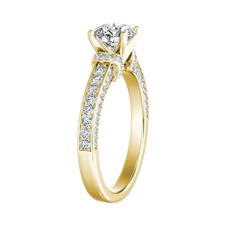 Auriya 14k Gold Modern 1 carat TW Round Diamond Engagement Ring (G-H, VS1-VS2)