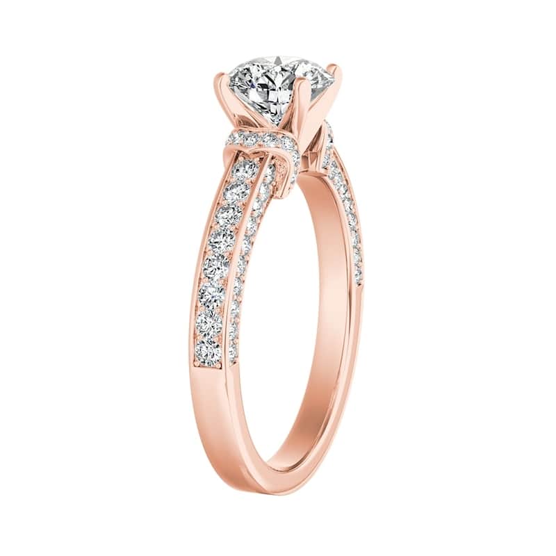 Auriya 14k Gold Modern 1 carat TW Round Diamond Engagement Ring (G-H, VS1-VS2)
