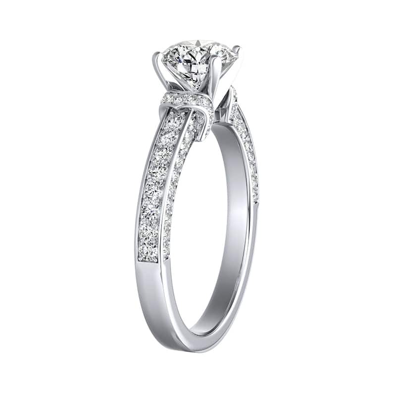 Auriya 14k Gold Modern 1 carat TW Round Diamond Engagement Ring (G-H, VS1-VS2)
