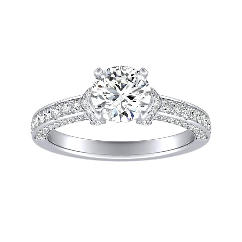 Auriya 14k Gold Modern 1 carat TW Round Diamond Engagement Ring (G-H, VS1-VS2) - 7.5 - White
