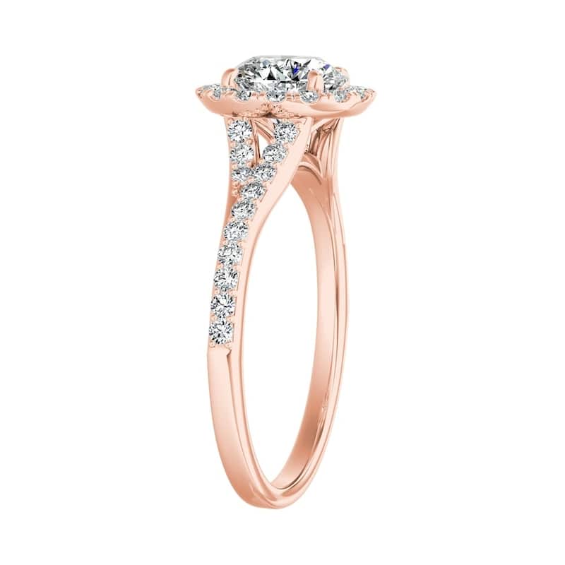 Auriya 14k Gold Classic 3/4ctw Round Halo Diamond Engagement Ring (G-H, VS1-VS2)