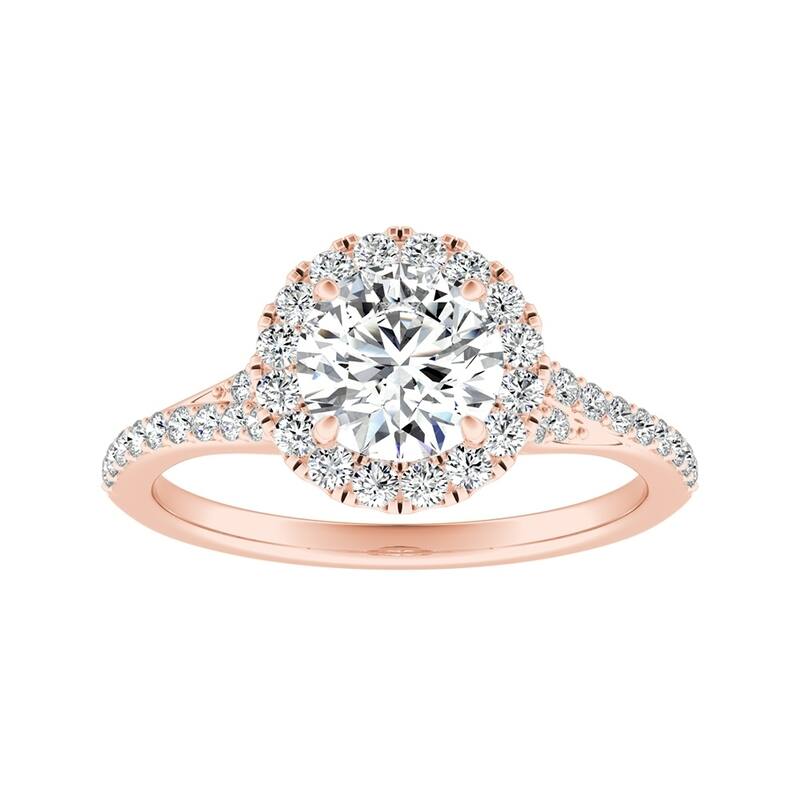 Auriya 14k Gold Classic 3/4ctw Round Halo Diamond Engagement Ring (G-H, VS1-VS2)