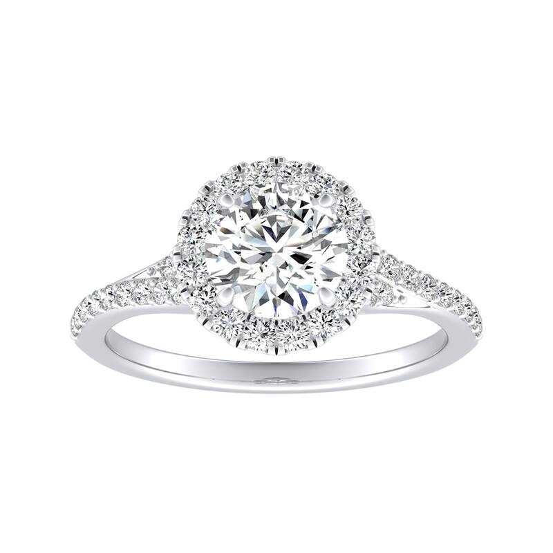 Auriya 14k Gold Classic 3/4ctw Round Halo Diamond Engagement Ring (G-H, VS1-VS2)
