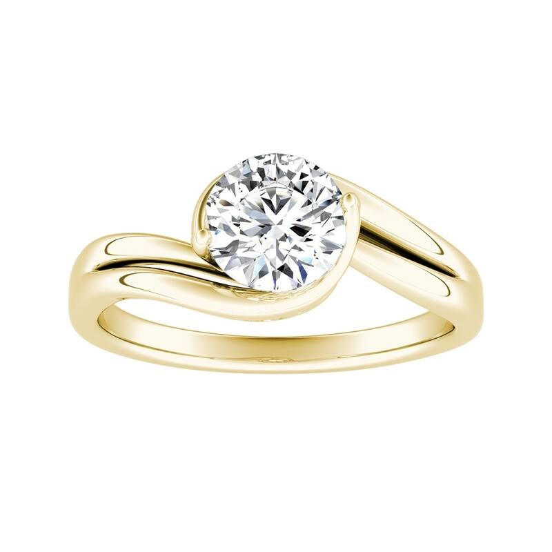 Auriya 14k Gold 1/2ctw Solitaire Diamond Engagement Ring (G-H, VS1-VS2) - 4.5 - Yellow