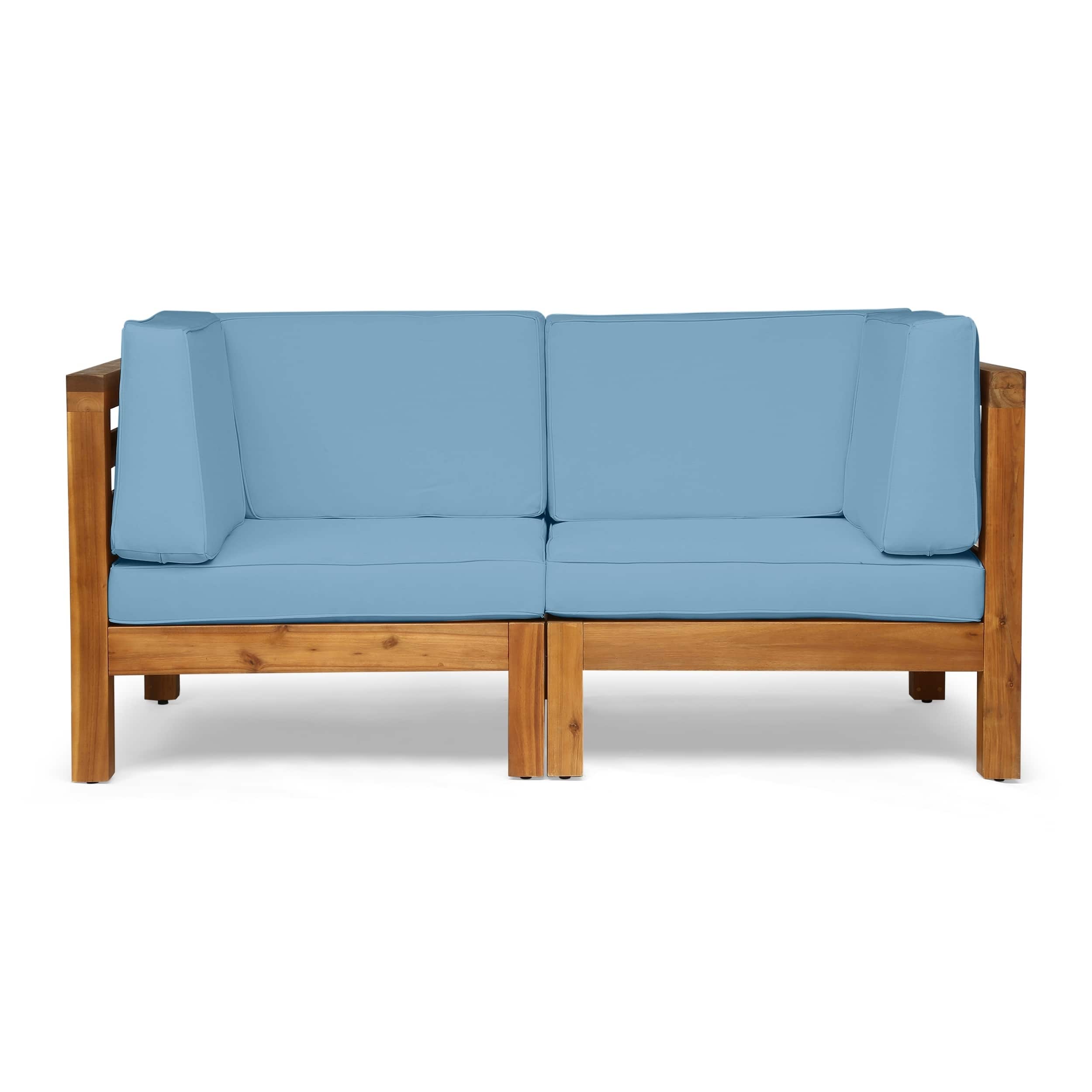 Option teak + blue cushion