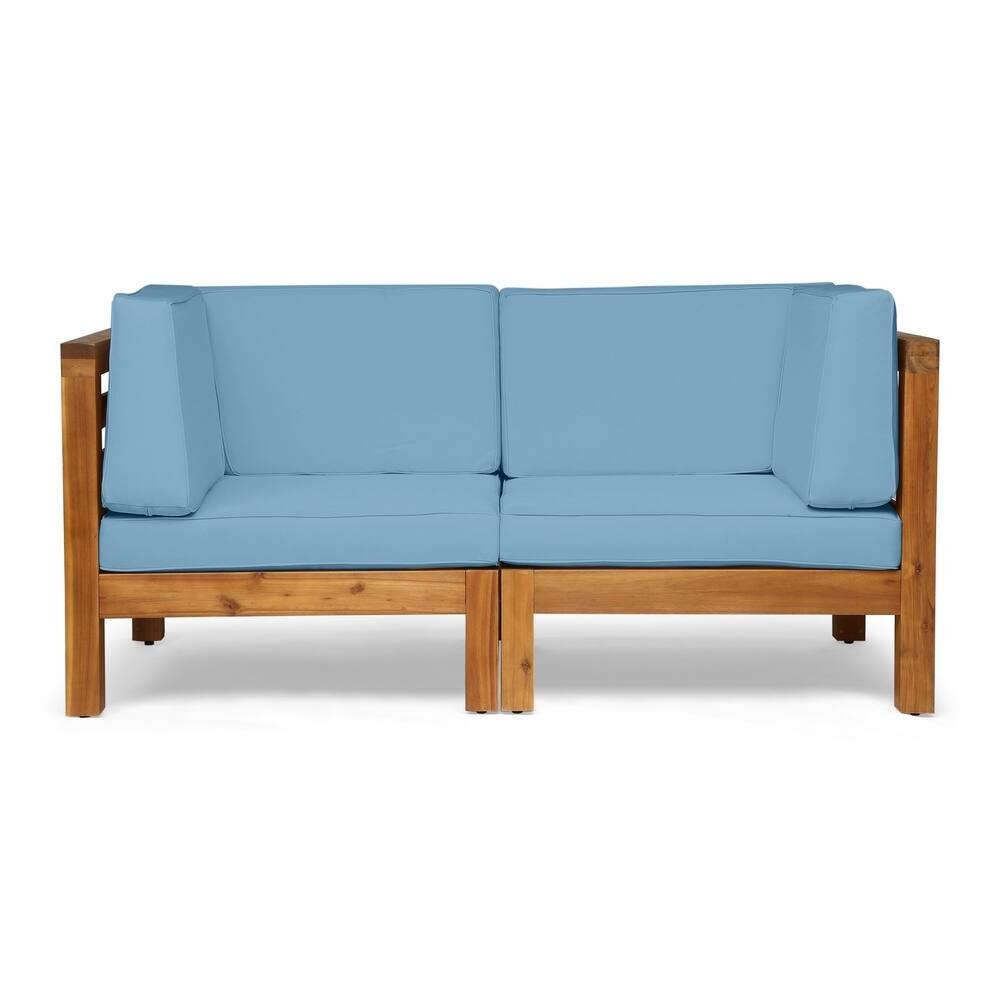 Oana Outdoor 2-seater Sectional Acacia Loveseat by Christopher Knight Home
