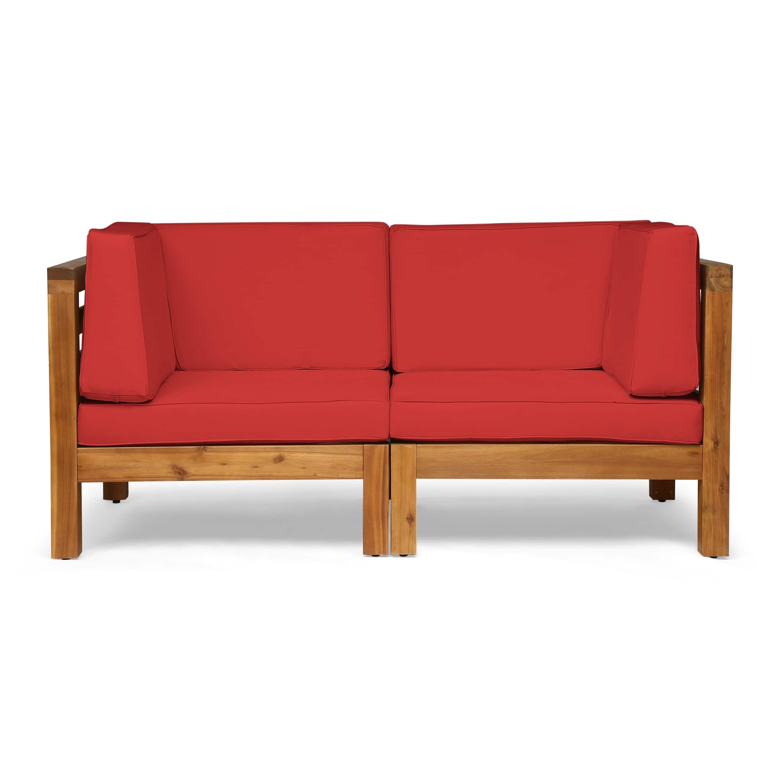 Option teak + red cushion