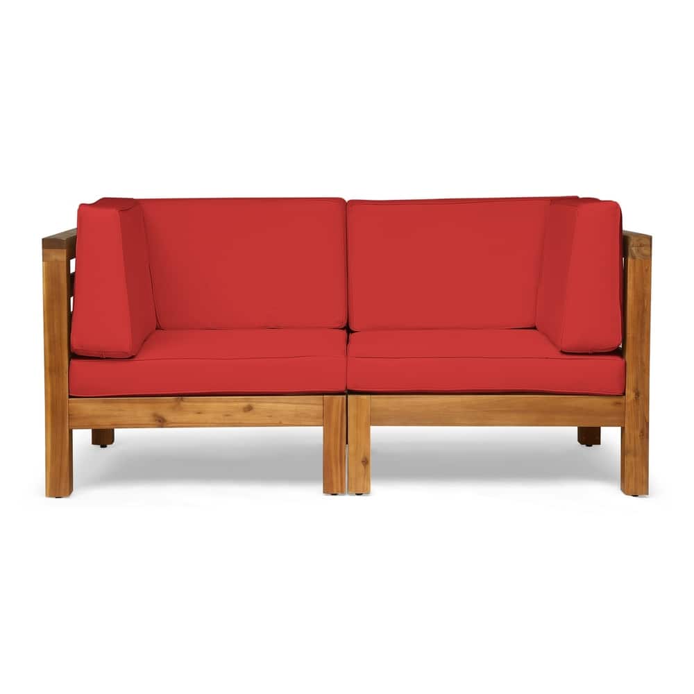 Oana Outdoor 2-seater Sectional Acacia Loveseat by Christopher Knight Home