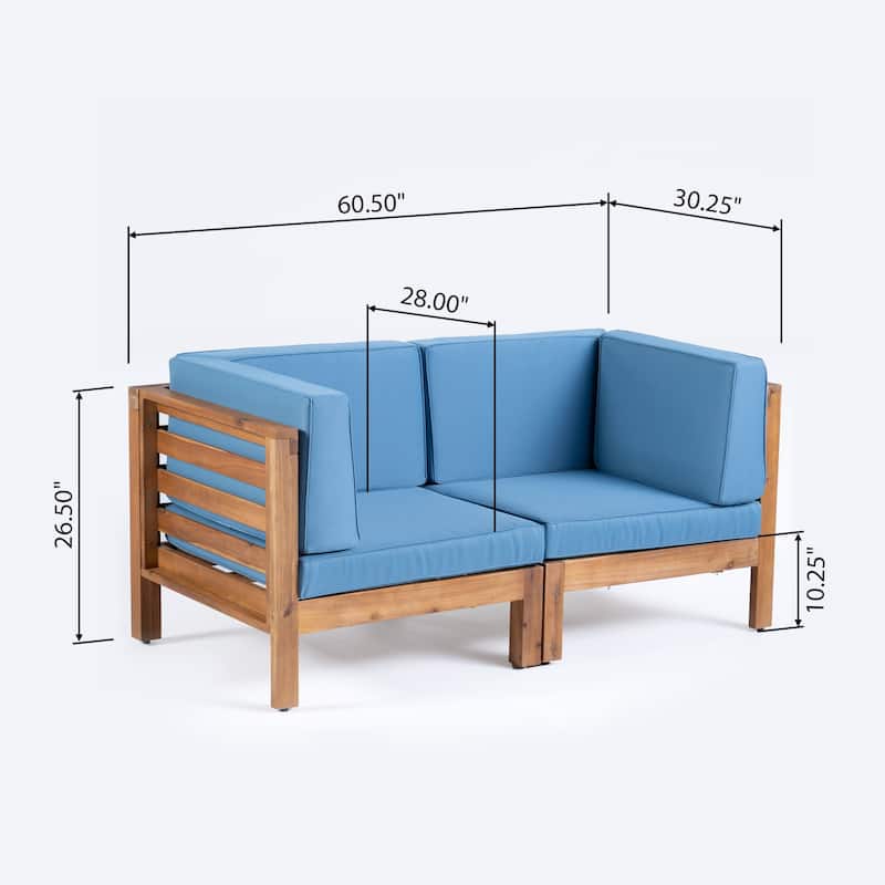 Oana Outdoor 2-seater Sectional Acacia Loveseat by Christopher Knight Home