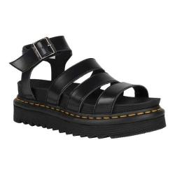 dr martens blaire vegan strappy flat sandals in black