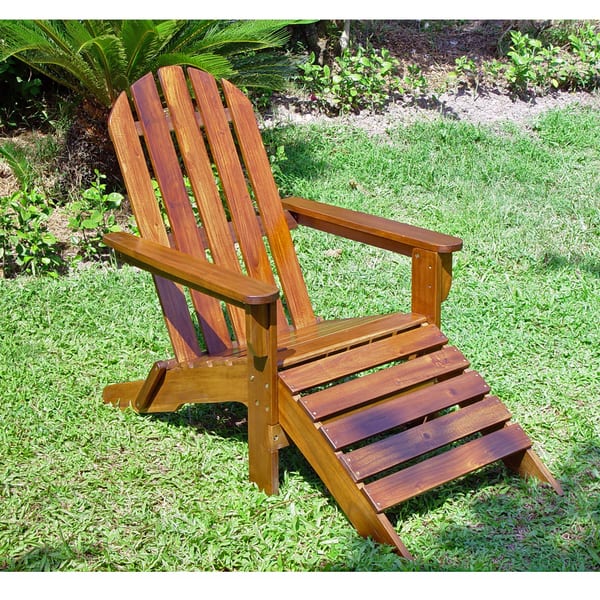 International Caravan Outdoor Adirondack Chair with Footrest International Caravan Outdoor Adirondack Chair with Footrest