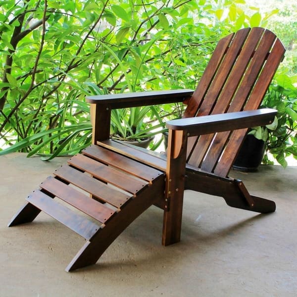 International Caravan Highland Adirondack Chair with Footrest ...