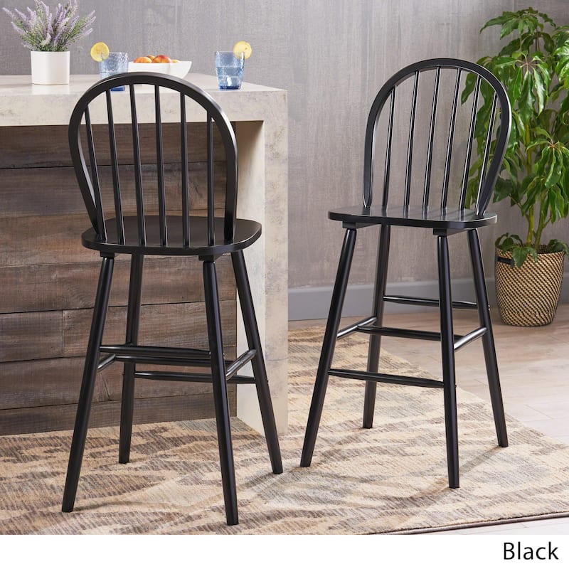 Tilbury Traditional Rubberwood Spindle Bar Stools (Set of 2) by Christopher Knight Home