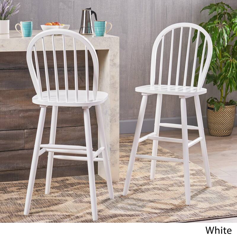 Tilbury Traditional Rubberwood Spindle Bar Stools (Set of 2) by Christopher Knight Home