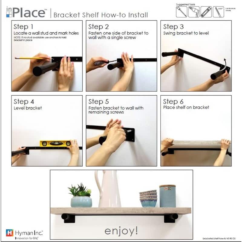 InPlace 36-inch Brown Driftwood Shelf w/Bracket