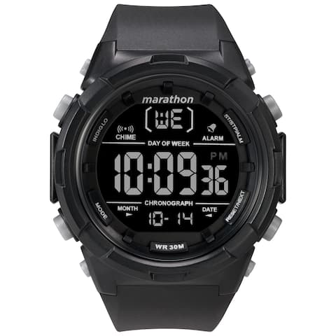 Marathon by Timex Men's Digital 50mm Black/Negative Resin Strap Watch