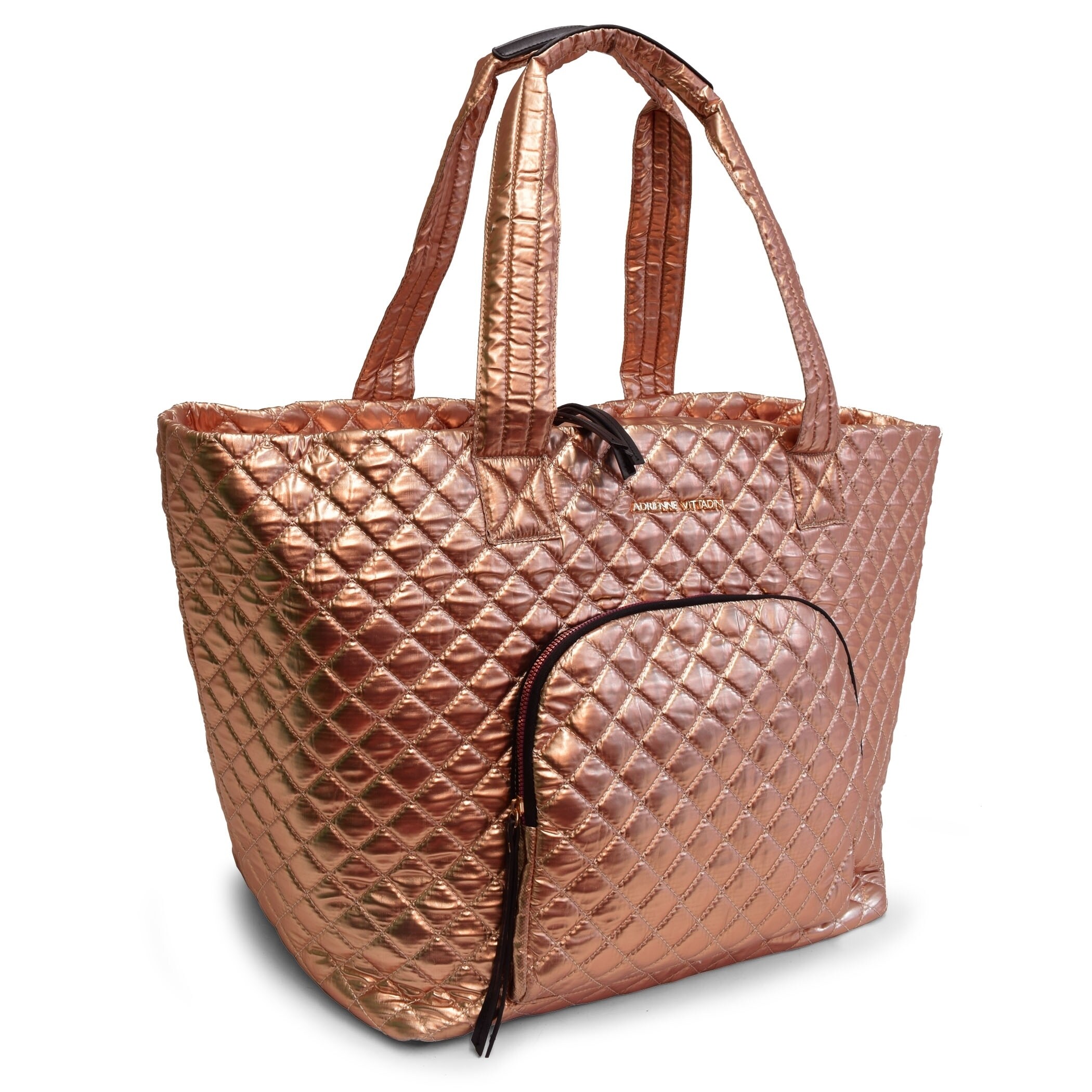 rose gold quilted bag