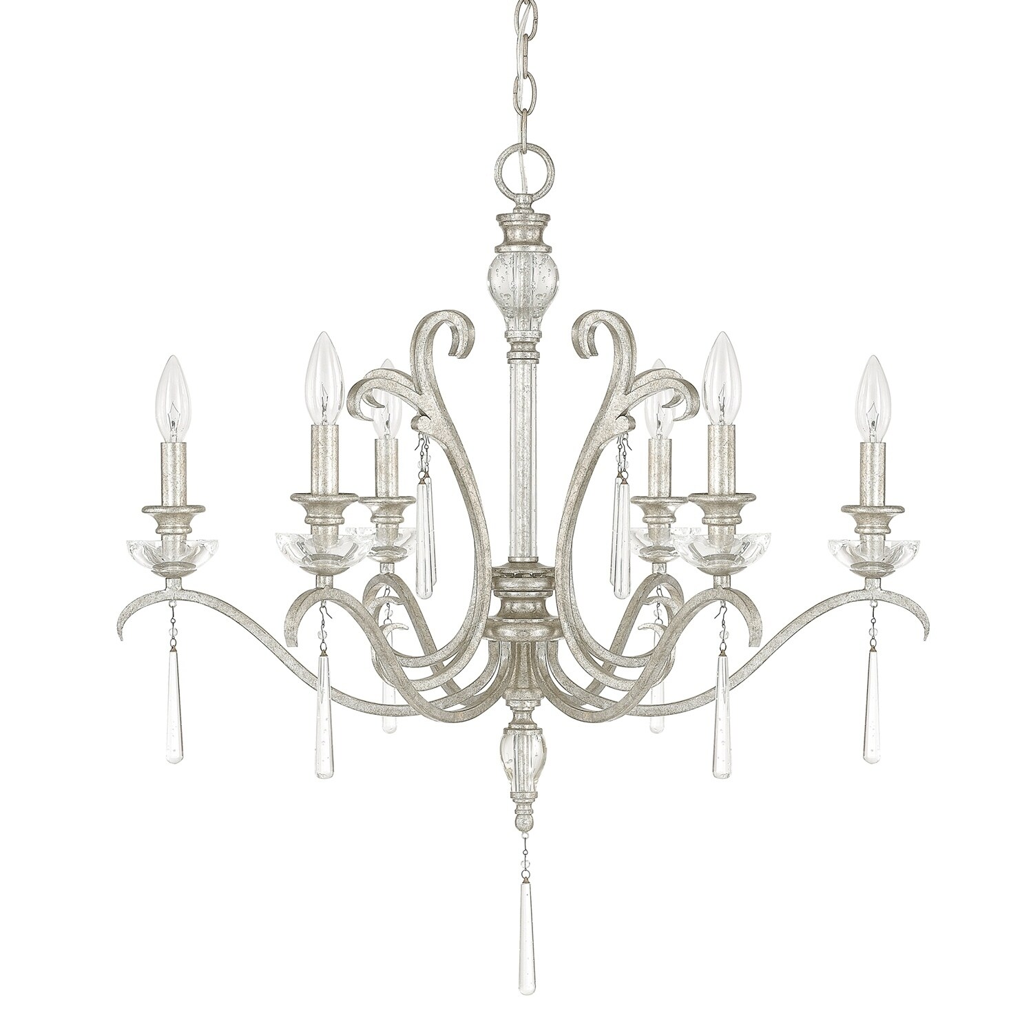 Celine 6-light Antique Silver Chandelier - Chandeliers For Bedrooms by Overstock.com
