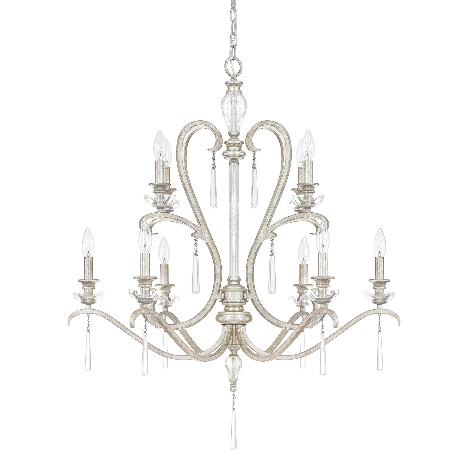 Celine 10-light Antique Silver Chandelier - Chandeliers For Bedrooms by Overstock.com