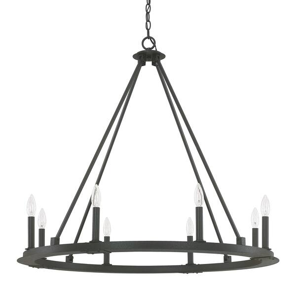 slide 1 of 1, Pearson 8-light Black Iron Chandelier