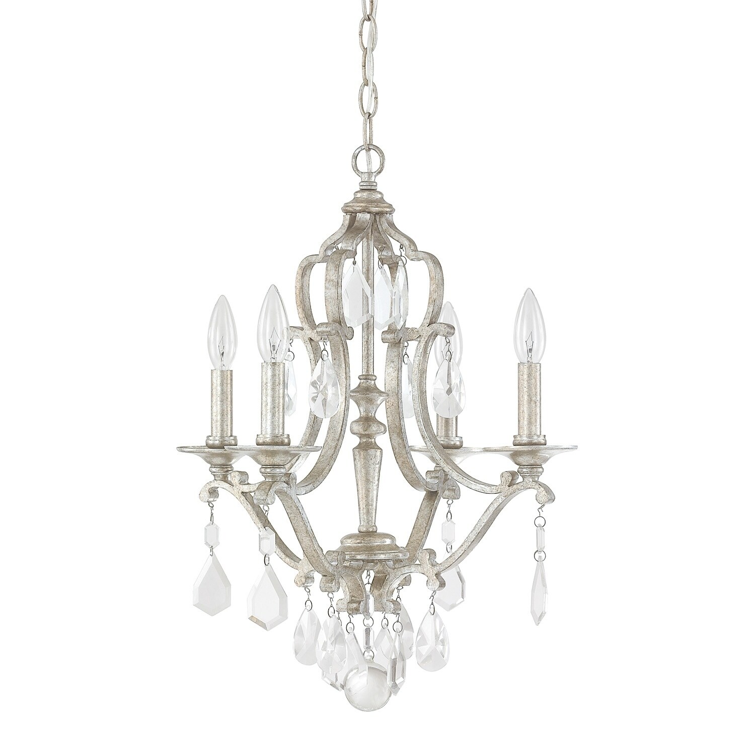 Blakely 4-light Antique Silver Mini Chandelier - Chandeliers For Bedrooms by Overstock.com
