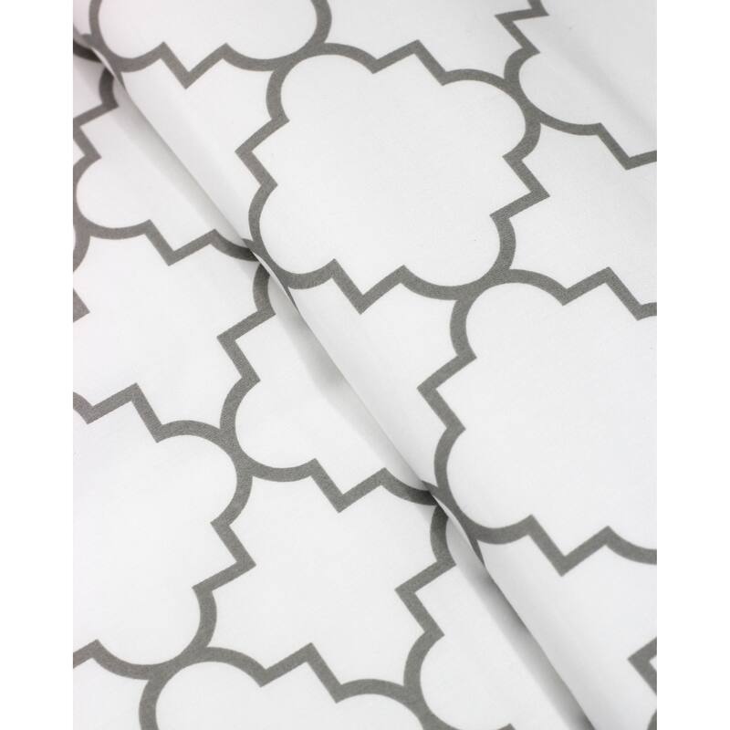 Printed Design Cotton Collection 400 Thread Count Grey Lattice Duvet Set