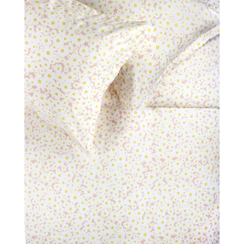 Printed Design Cotton Collection 400 Thread Count Pink Multi Daisies Duvet Set