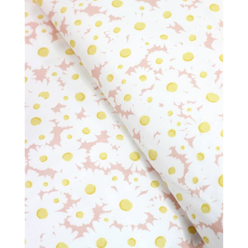 Printed Design Cotton Collection 400 Thread Count Pink Multi Daisies Duvet Set