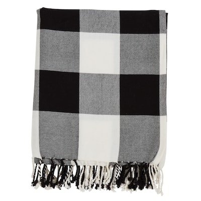 Buffalo Plaid And Tassels Cotton Throw