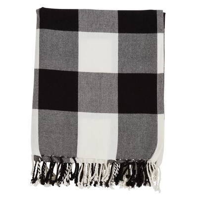 Buffalo Plaid And Tassels Cotton Throw