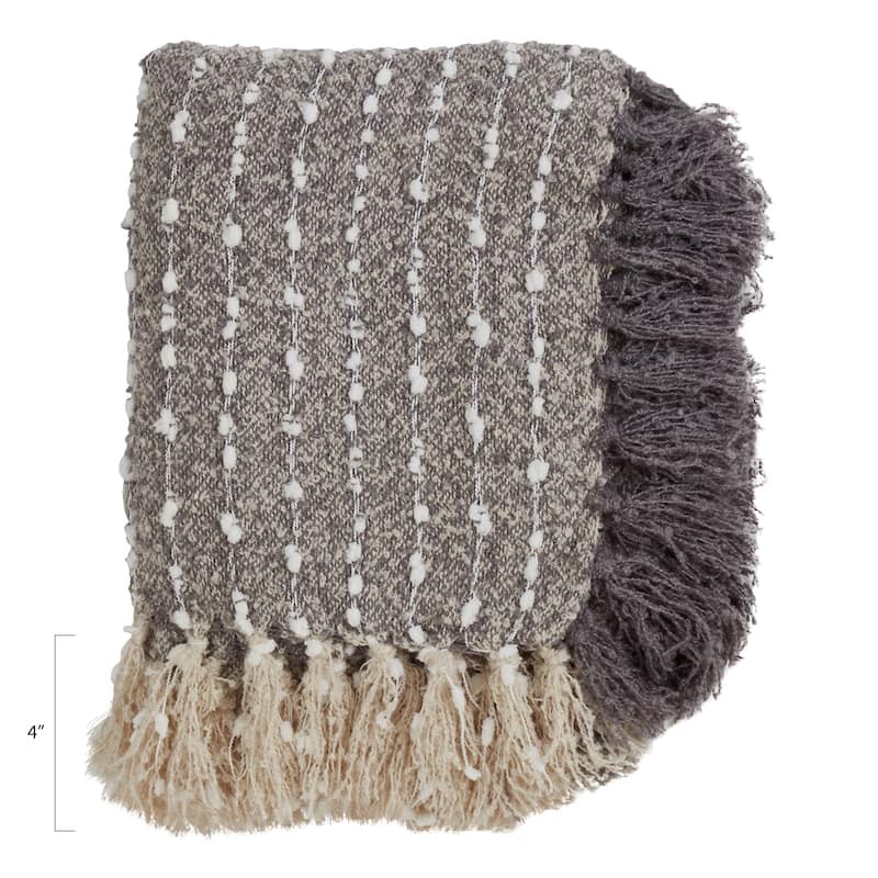 Petite Pom Pom Design Tassel Trim Throw