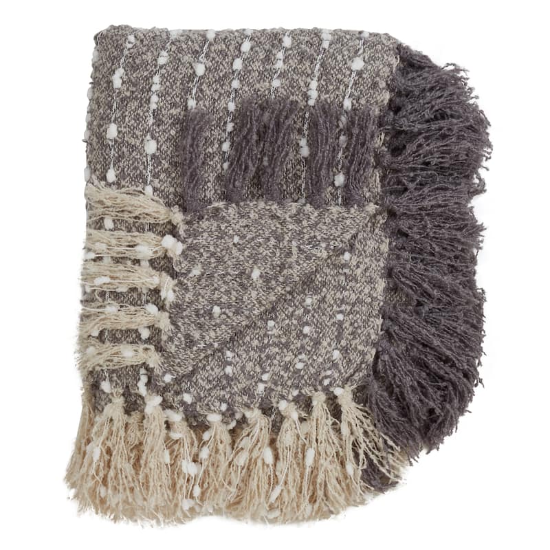 Petite Pom Pom Design Tassel Trim Throw