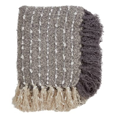 Petite Pom Pom Design Tassel Trim Throw