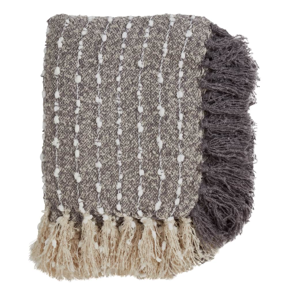 Petite Pom Pom Design Tassel Trim Throw
