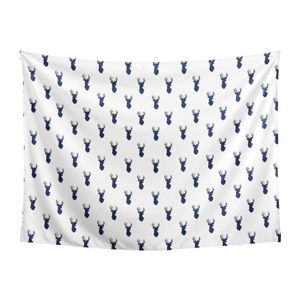 Shop Sweet Jojo Designs Navy Blue And White Stag Woodland Deer Collection Wall Decor Tapestry 60in X 80in Overstock 23434098
