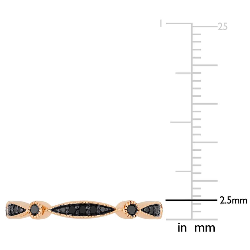 Miadora 10k Rose Gold with Black Rhodium 1/4ct TDW Black Diamond Eternity Band