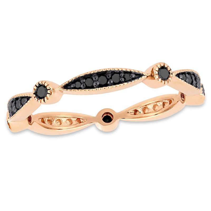 Miadora 10k Rose Gold with Black Rhodium 1/4ct TDW Black Diamond Eternity Band