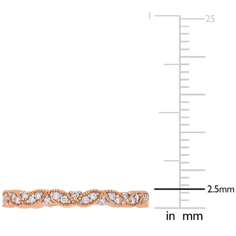 Miadora 14k Rose Gold 1/4ct TDW Diamond Marquise-Shape Eternity Band