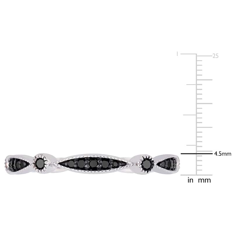 Miadora 10k White Gold with Black Rhodium 1/4ct TDW Black Diamond Eternity Band