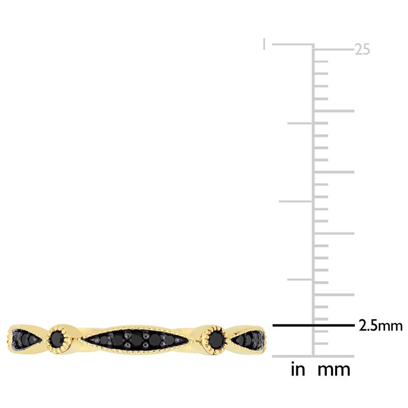 Miadora 10k Yellow Gold with Black Rhodium 1/4ct TDW Black Diamond Eternity Band