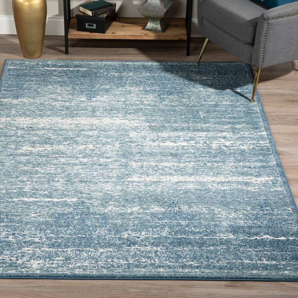 ADDISON Ellis Subtle Waves Shades of Blue Area Rug 5'3"X7'7"