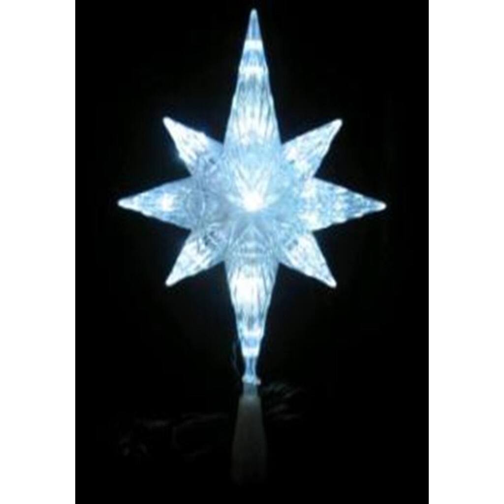 11" LED Lighted Clear Crystal Bethlehem Star Xmas Tree Topper - Clear