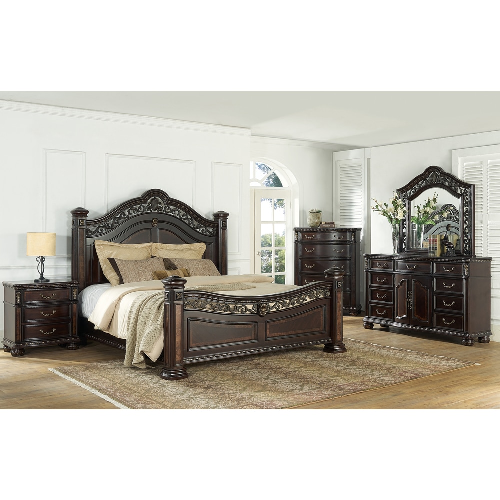 Steve Silver Manchester Traditional Low Post 4PC Bedroom Set