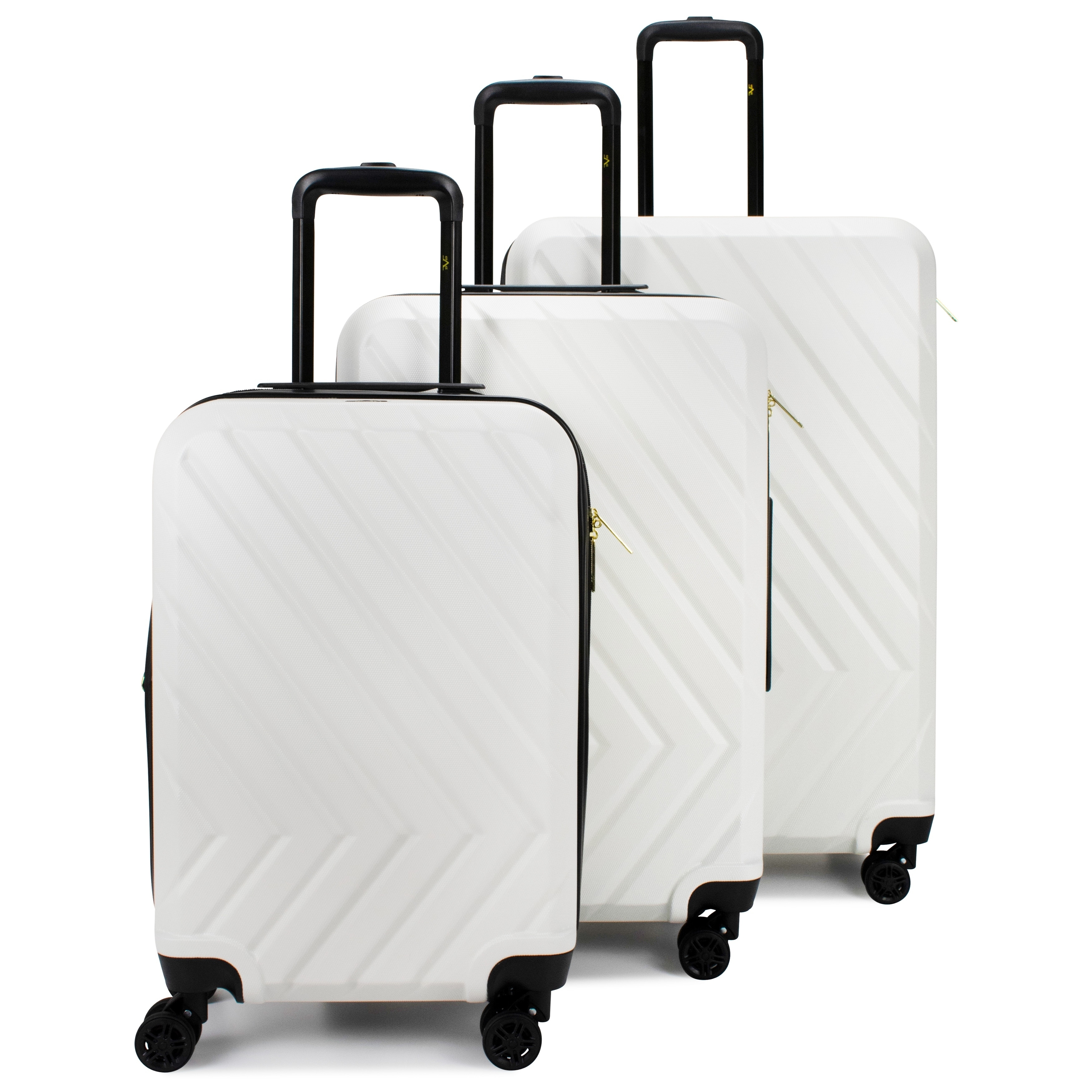 19v69 italia Vintage Expandable Hard Spinner Luggage Set 3 Piece - White